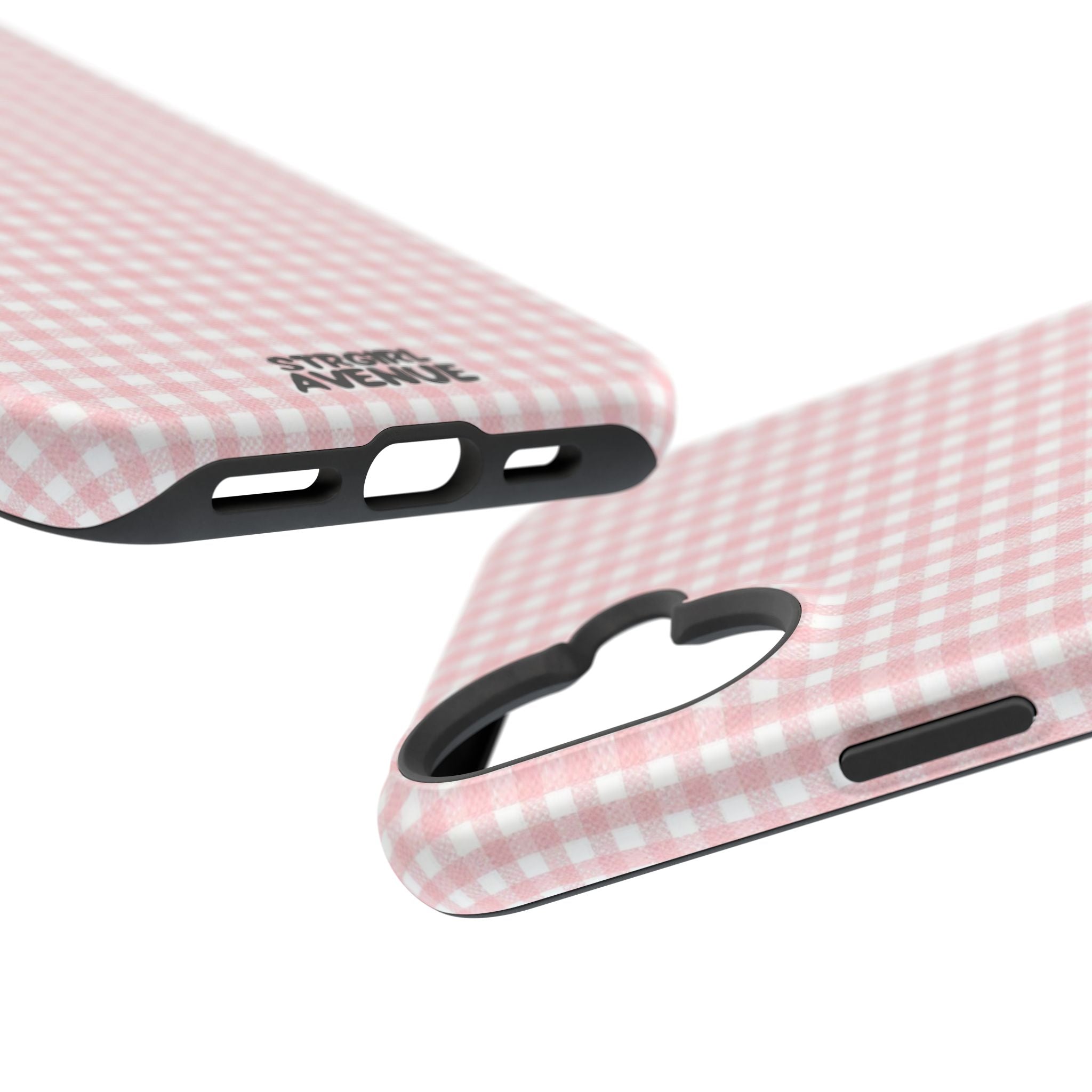 “pink gingham” protective phone case