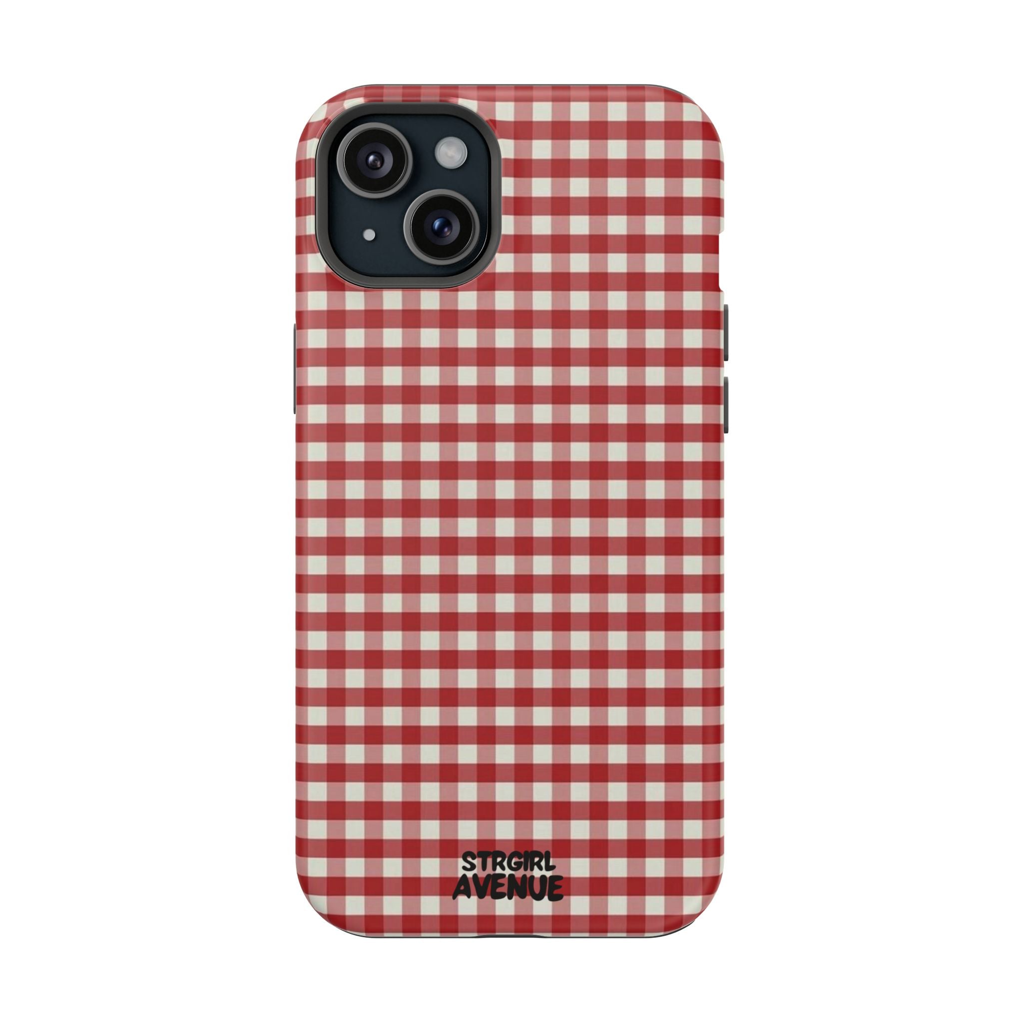 “red gingham” protective phone case