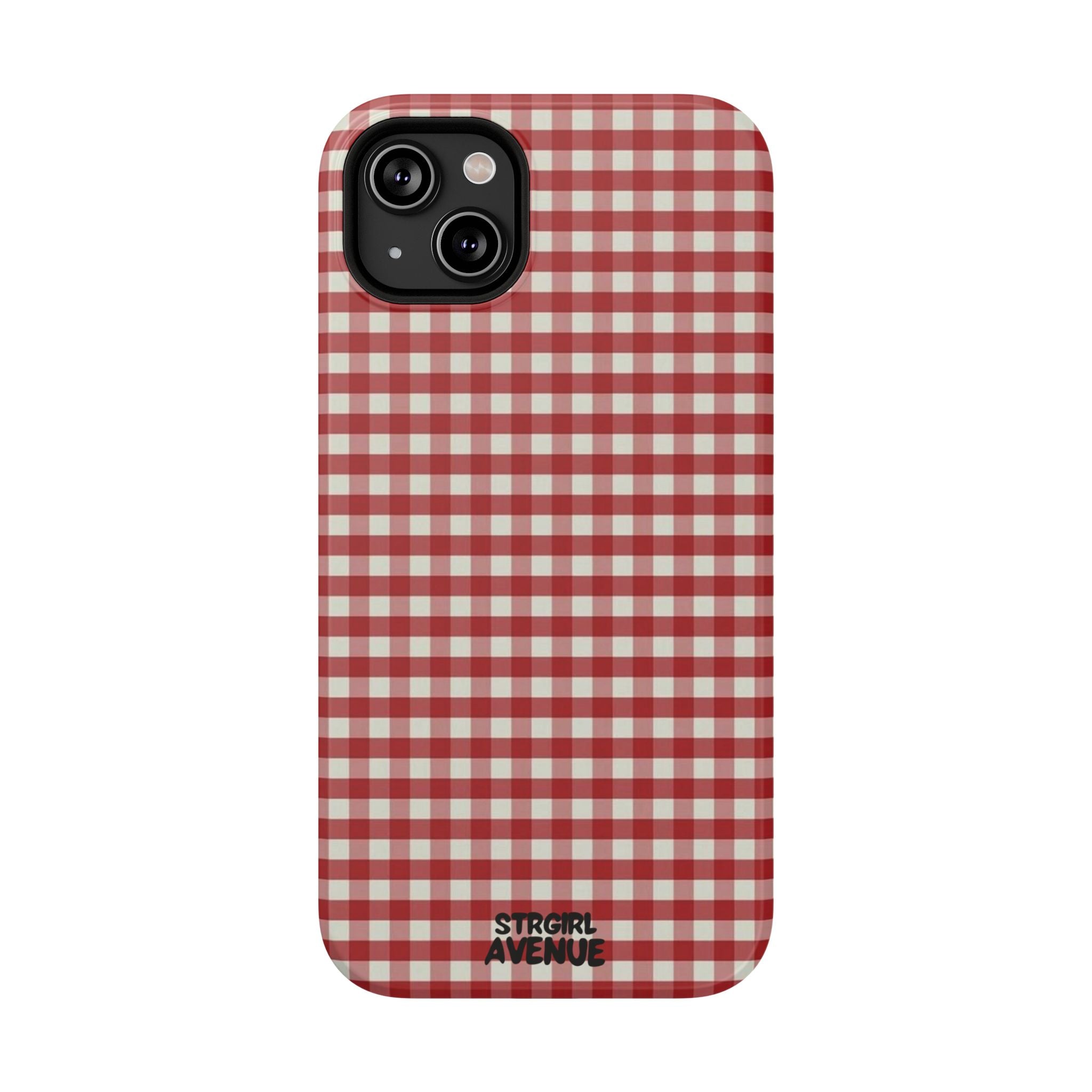 “red gingham” protective phone case