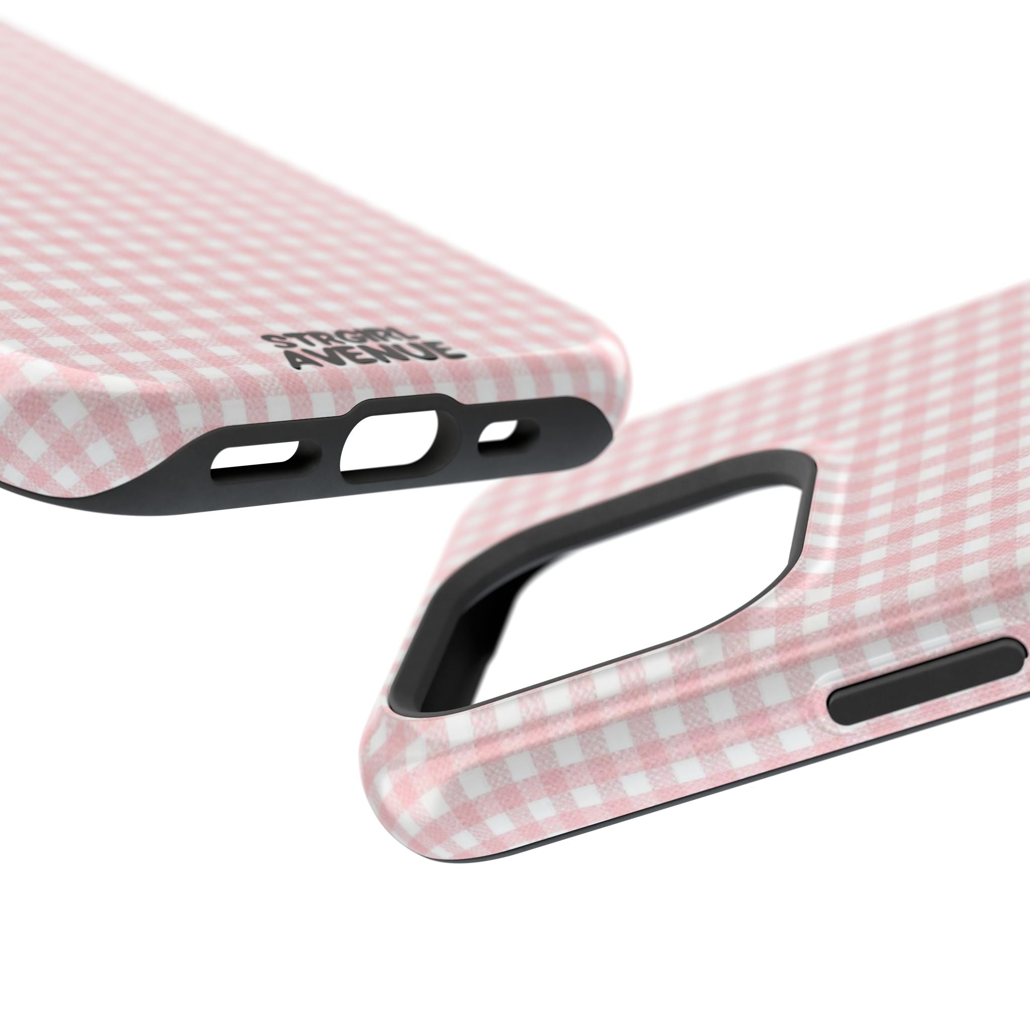 “pink gingham” protective phone case