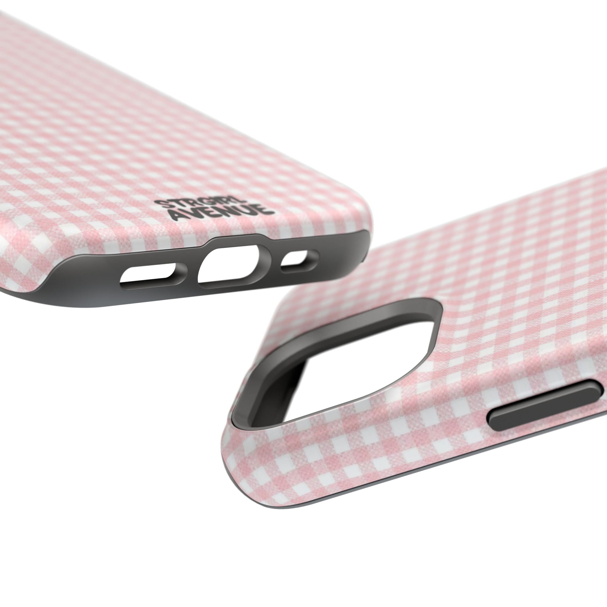 “pink gingham” protective phone case