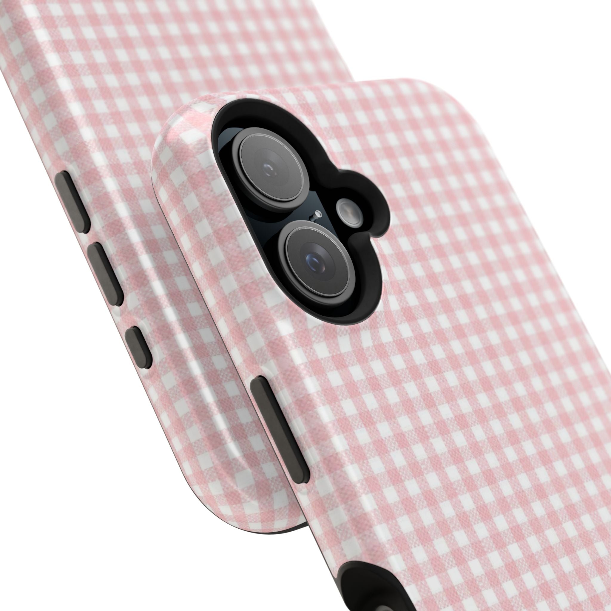 “pink gingham” protective phone case