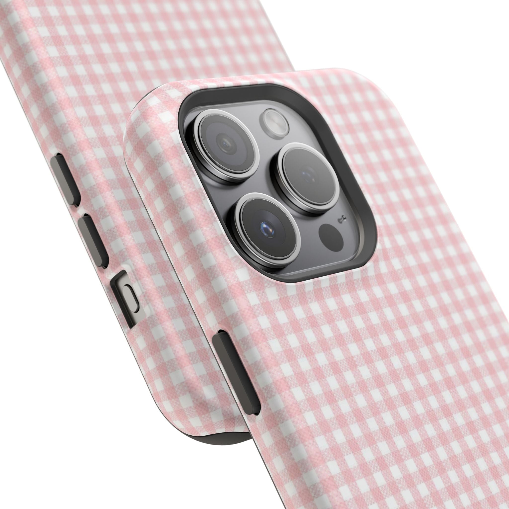 “pink gingham” protective phone case