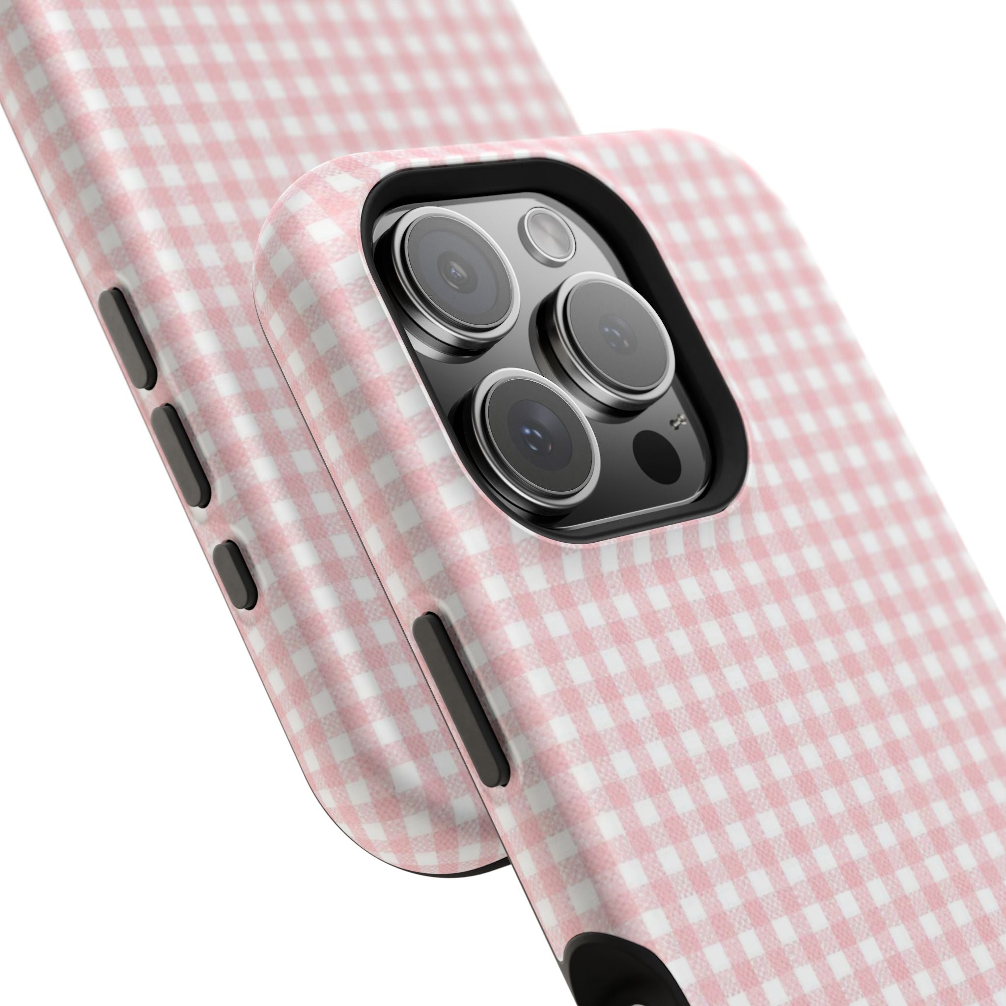 “pink gingham” protective phone case