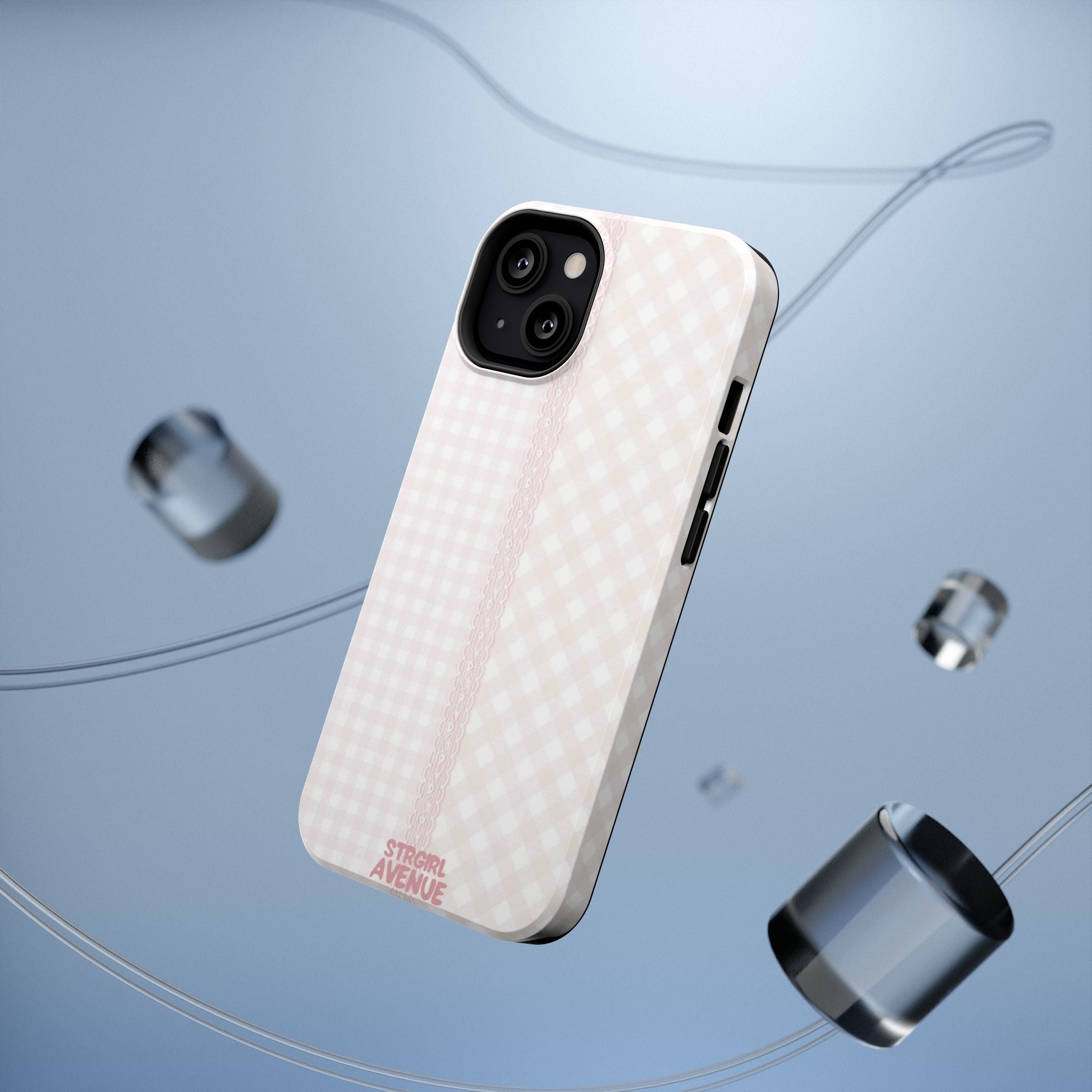 “lace gingham” protective phone case