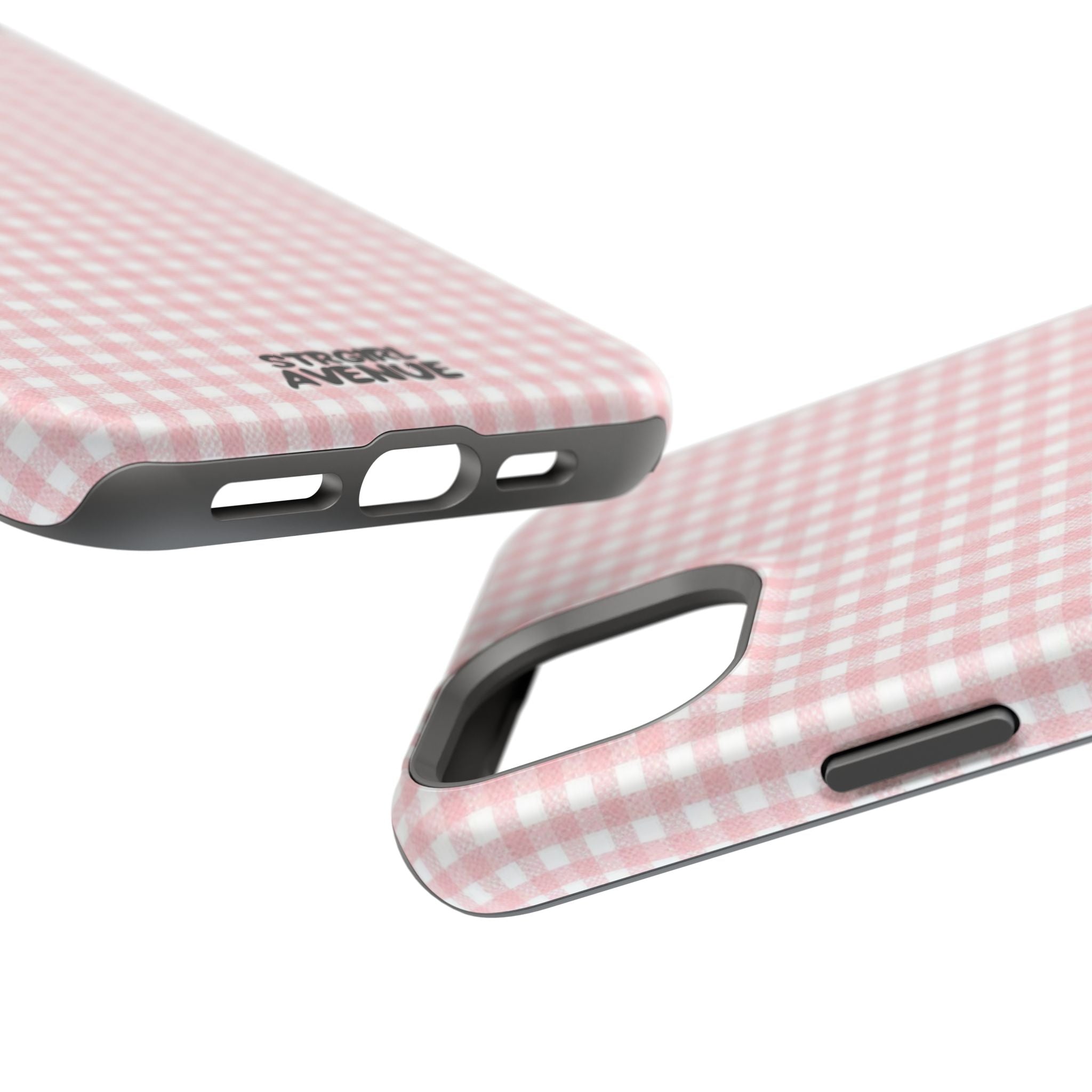 “pink gingham” protective phone case