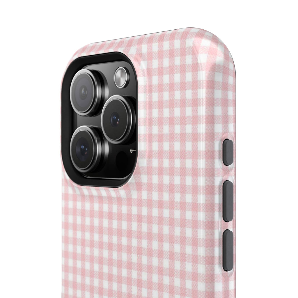 “pink gingham” protective phone case
