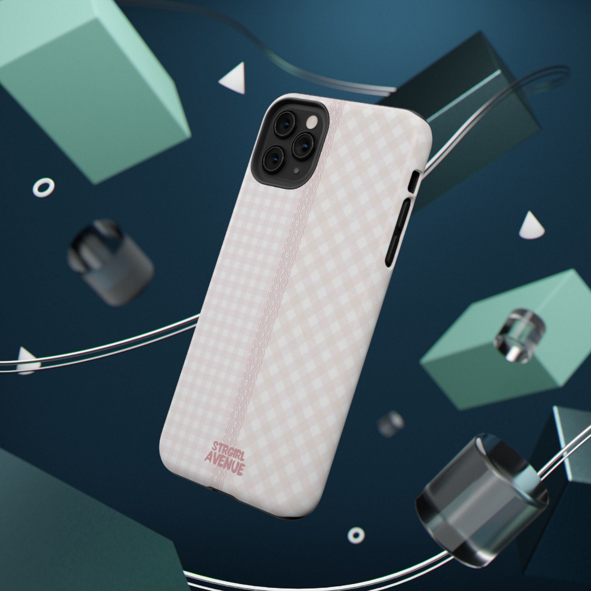 “lace gingham” protective phone case