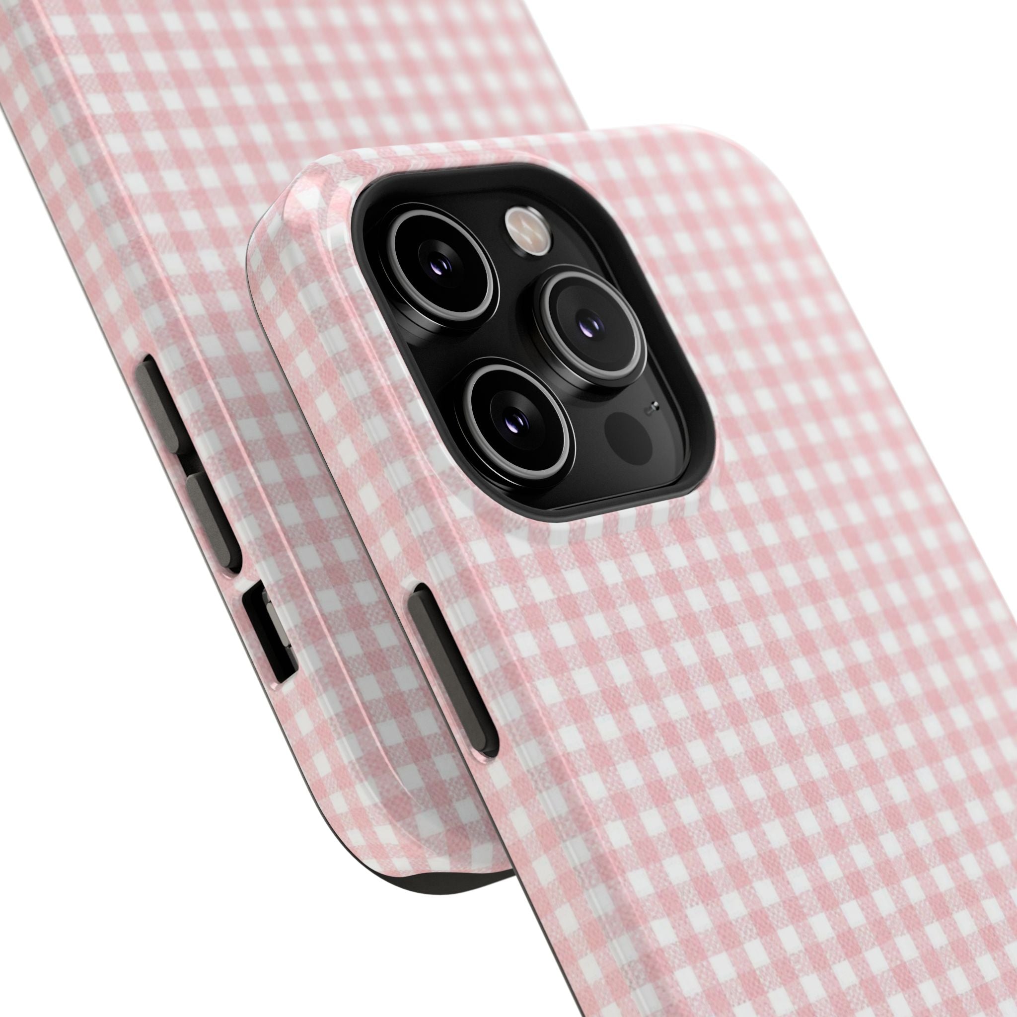 “pink gingham” protective phone case