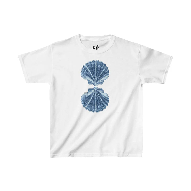 “mirror shell” baby tee
